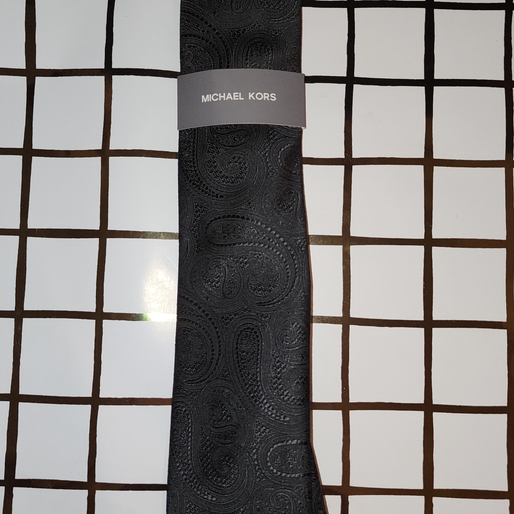 Michael Kors Black Paisley Tie